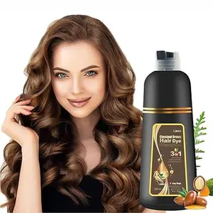 LIESE Dark Brown Hair Dye Shampoo for Grey Hair, Instant Hair Color Shampoo 3 in 1 for Women & Men, Herbal Ingredients Hair Coloring Shampoo 500ml - Tintes Para El Cabello(Dark Brown)