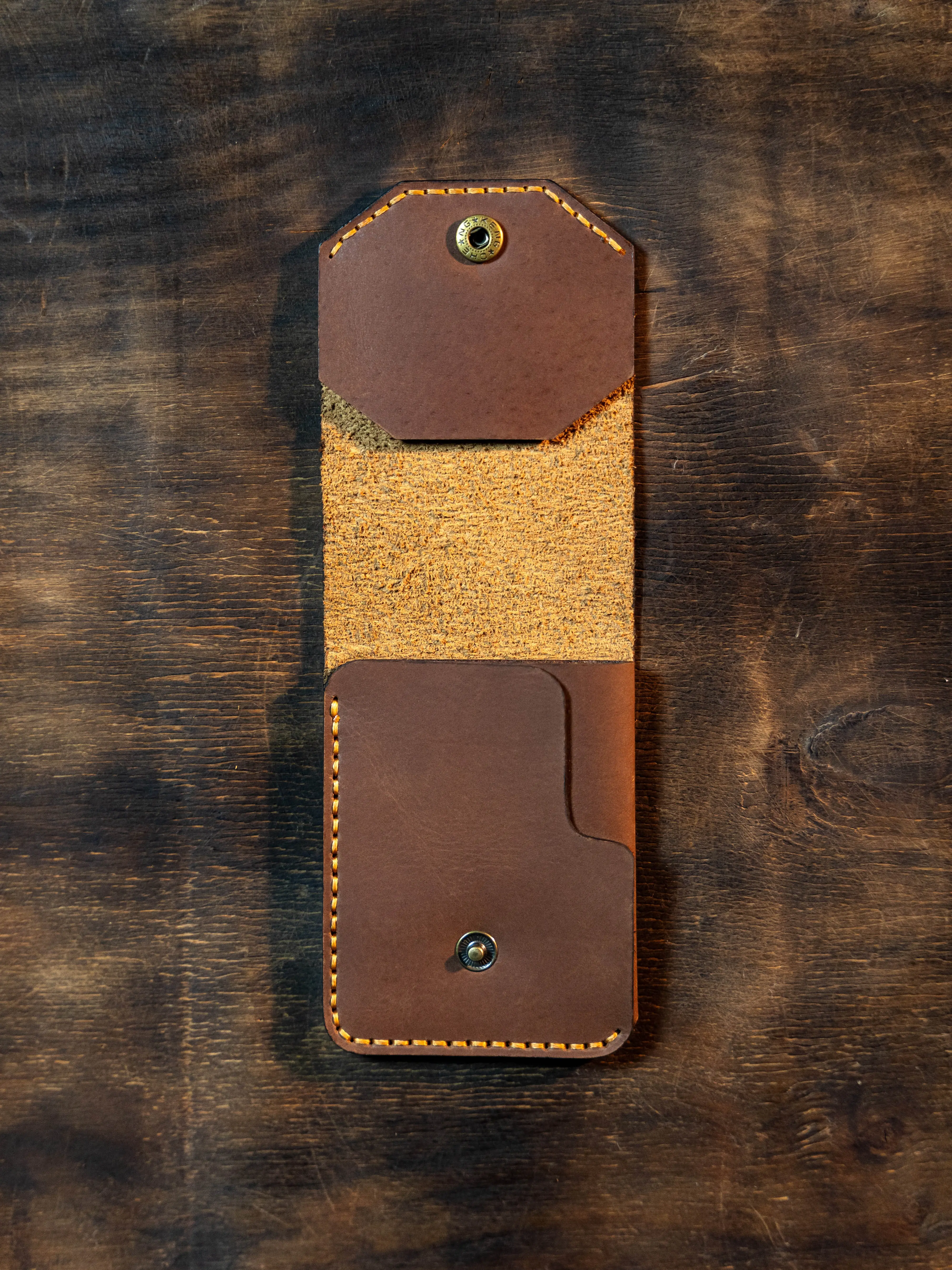 Leather Wallet Slim Minimalist Handmade Card Holder for Men & Women Bifold Design Hand Stitched Elegant Durable Best Anniversary Christmas Gift for Boyfriend