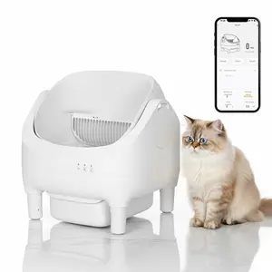 Automatic Self-Cleaning Cat Litter Box – Open-Top, Smart APP & WiFi Control, Ultra-Quiet, 7-Layer Safety Sensors, 10.5L Odor-Free Waste Bin, Includes Trash Bags