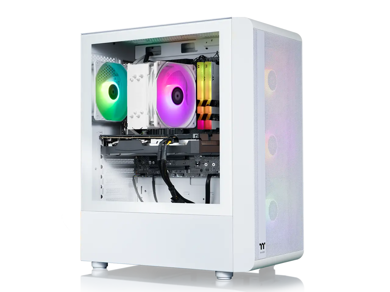 Thermaltake LCGS Quartz i1460 Gaming Desktop (Intel Core i5-14400F, ToughRam DDR4 3600Mhz 16GB RGB Memory, NVIDIA GeForce RTX 5060, 1TB NVMe M.2, Wifi, Windows 11) S2QT-B760-560-LCS