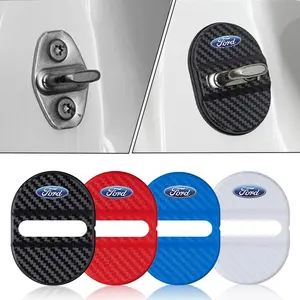 4pcs Car Door Lock Protective Cover, Plastic Anti-Rust Sleeve Cushion, Vehicle Decoration, Car Decals, Car Stickers, Fits Ford Focus Mk2 Mk3 Fiesta Fusion Ranger Mondeo S-Max Kuga