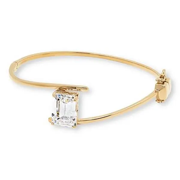 Radiance by Absolute™ 13.83ct Emerald Cut Bypass Bangle Bracelet Radiance by Absolute™ 13.83ct Emerald Cut Bypass Bangle Bracelet