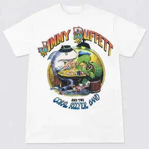 Jimmy Buffett And The Coral Reefer Band T Shirt,Funny prints, distinctive patterns, personalized short-sleeve T-shirt.