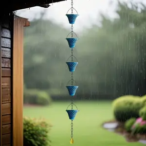Thickened Bell-Shaped Rust-Resistant Outdoor Decorative Rain Chain, Garden Accessories, Garden Drainage Pipe Splitter, Durable and Aesthetic Design, Rainchains