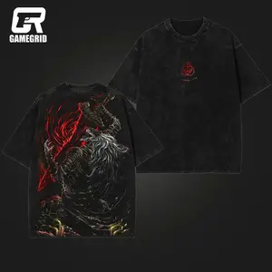 [Collection] Retro Vintage Maliketh Black Blade New Version Unisex Oversize Washed Lightweight Cotton T-Shirt Wash Gift For Game Fan, Game Lover, Pump Covers