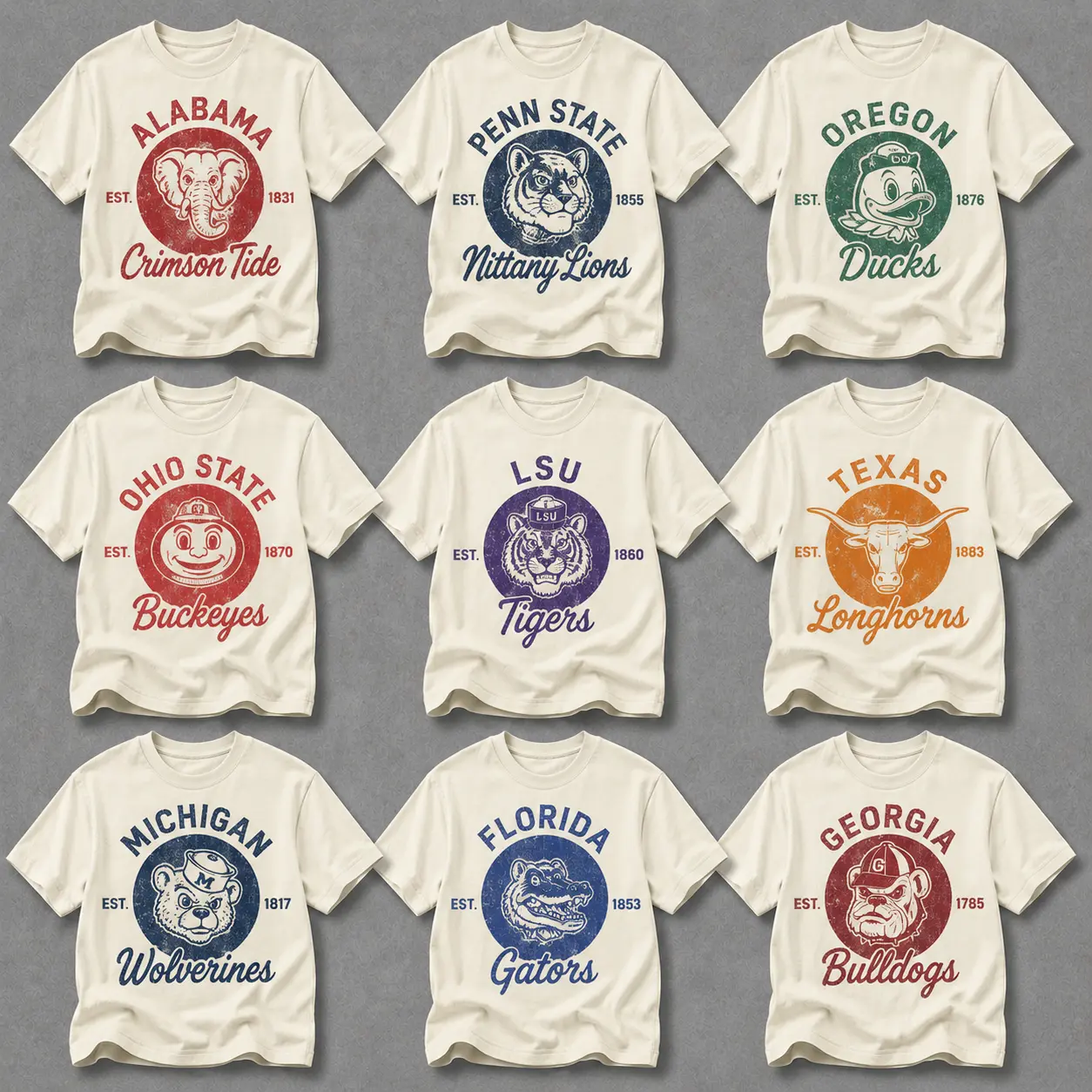 Vintage College Mascot T-Shirt, Retro University Graphic Tee, Distressed School Spirit Shirt, Classic Football Fan Apparel, Alumni Pride Gift for Men Women, Soft Cotton Vintage Tee