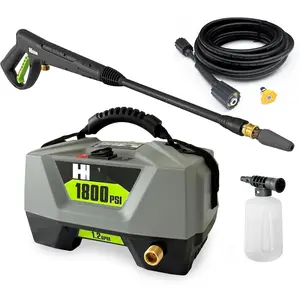 Electric  Washer 1800 PSI - Portable Power Washer for  Detailing, Patios, Fences and Outdoor Cleaning, Compact Design with  Cannon, Turbo and Fan Nozzles, ETL Certified