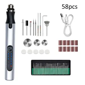 JENABOM 58/74/83pcs Mini DIY Engraving Tool Kit Portable Mini Engraving Pen USB Charging for Cutting, Engraving, Drilling, Grinding, Polishing