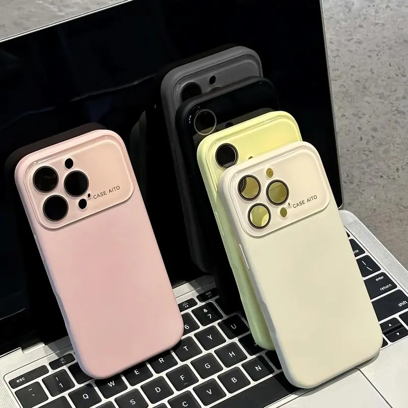 Macaron Series TPU Handheld Cellphone Casing - Liquid-Soft, Skin-Friendly Protective Cover with Large Window for iPhone 17/16/15/14/13/12/11 Pro Plus Max Devices, Orange