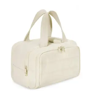 Travel Toiletry Bag, 1 Count Lightweight Large Wide-open Travel Bag for Women, Makeup Storage Bag, Puffy Cosmetic Makeup Bag Organizer with Handle for Accessories, Essentials, Toiletries, Makeup Pouch, Travel Cosmetic Bags