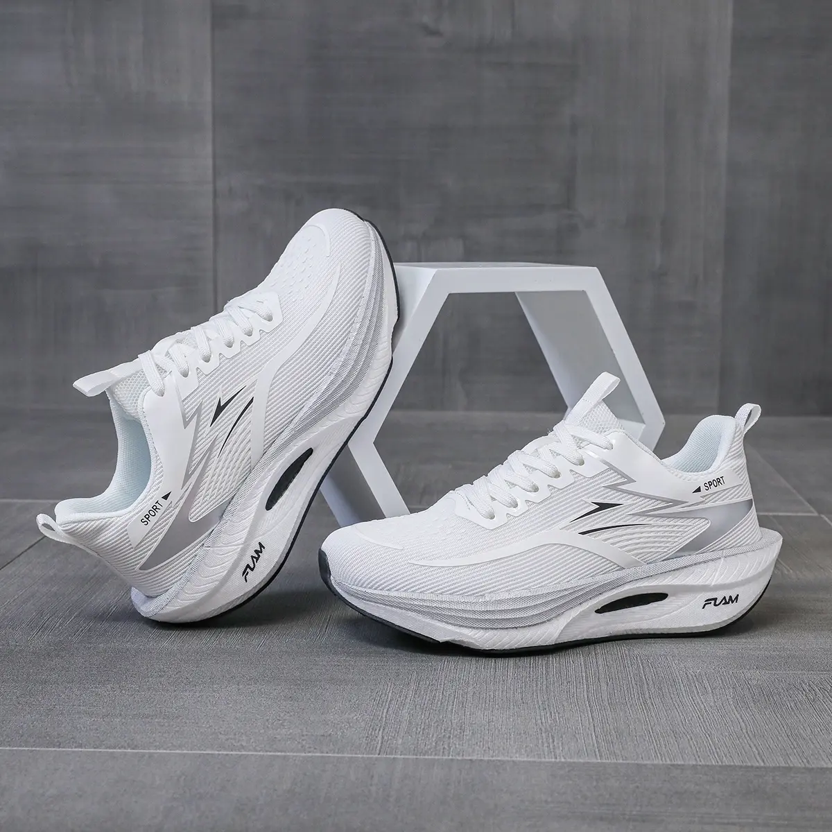 Thick Soled Platform Sneakers for Men & Women, Lace-up Slip Resistant Shoes with Shock-Absorbing Rubber Sole for Daily Sport and Walking, Thick Soled Sneakers, Sporty Sneakers