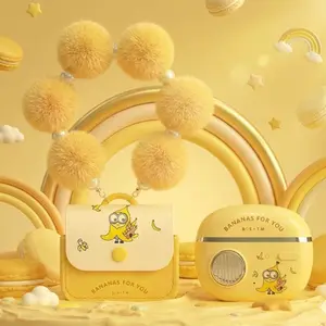 Official Minions Wireless Bluetooth-compatible 5.4 Headphones, Wireless Headset Audio, Cute Cartoon Design with Noise Cancelling, 4-5 Hours Battery Life, Wireless Charging, Perfect Gift in Beautiful Box