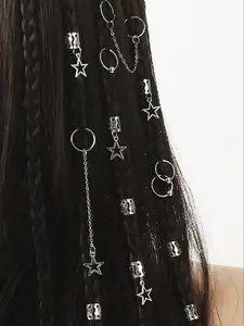 Star Design Dreadlock Dreadlock Hair Clips Hair Cuffs Hair Rings, 32pcs/set Fashionable Hair Accessories for Women & Girls, for Braid Hair Daily Hairstyle Decoration