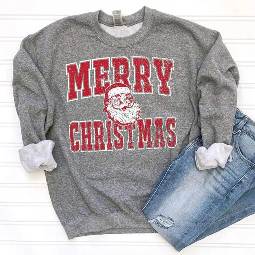 Merry Christmas Santa Sweatshirt, Festive Holiday Crewneck, Unisex Christmas Sweater, Santa Face Pullover, Cozy Xmas Gift Top