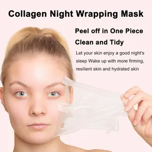Overnight Collagen Peel-Off Face Mask – Deep Hydration, Firming & Glowing Skin – Reduces Sagging & Wrinkles – Includes Mask Applicator 2.54 fl.oz