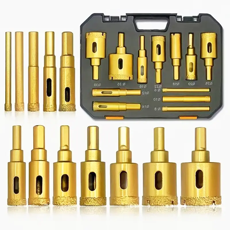 12pcs Diamond Drill Bit Set for Glass, Marble & Stone - 6-35mm Hole Saw Kit