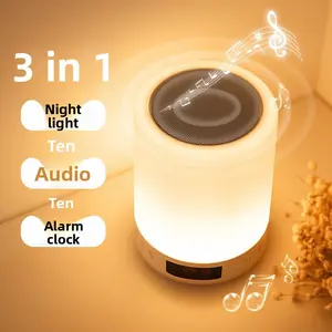 Amazon Smart Color-Changing Outdoor Tap Light with Speaker, Touch Control, Card Slot, FM Alarm Clock, Night Light, Bluetooth Speaker