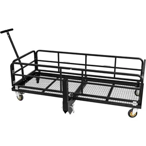 Hitch-Mounted Cargo Basket, 750 LBS Folding Vehicle Cargo Carrier Fit 2" Receiver with Wheels and Handle, Heavy Duty Luggage Storage Basket for SUV, Rv, Truck, Trailer