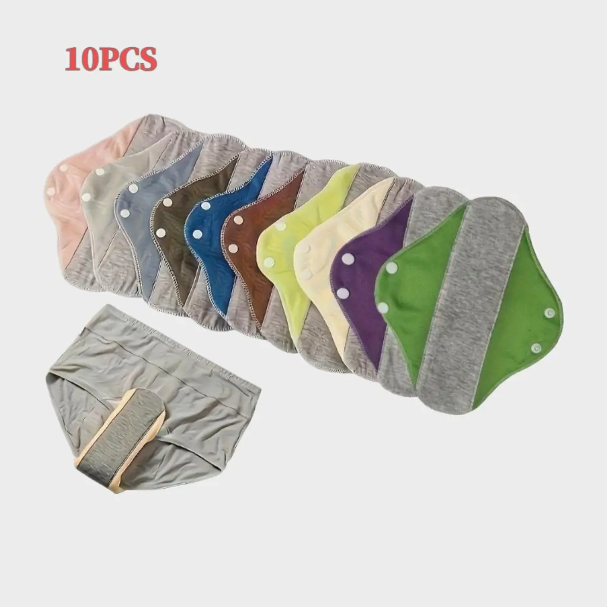 Reusable Leak-Proof Incontinence Pads Set (4/6/10 Pack), Washable Graphene-Blend Fabric Liners, Soft Water Absorbing Pads for Seniors, Eco-Friendly Daily Care for Home & Overnight Use, Water Absorbing Pad Nursing Pads Sanitary Pad