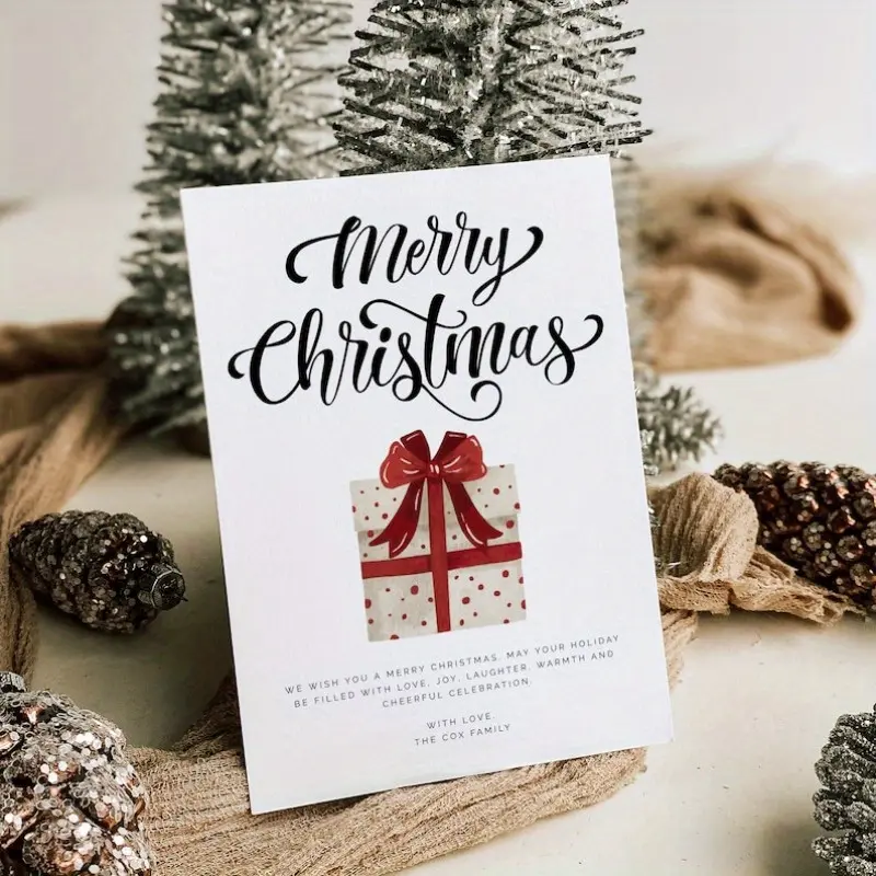 1PC non-envelope Merry Christmas Greeting Card Template, Christmas Card Printable, Instant Download, Edit with TEMPLETT, Editable Xmas Card, Vertical Cards