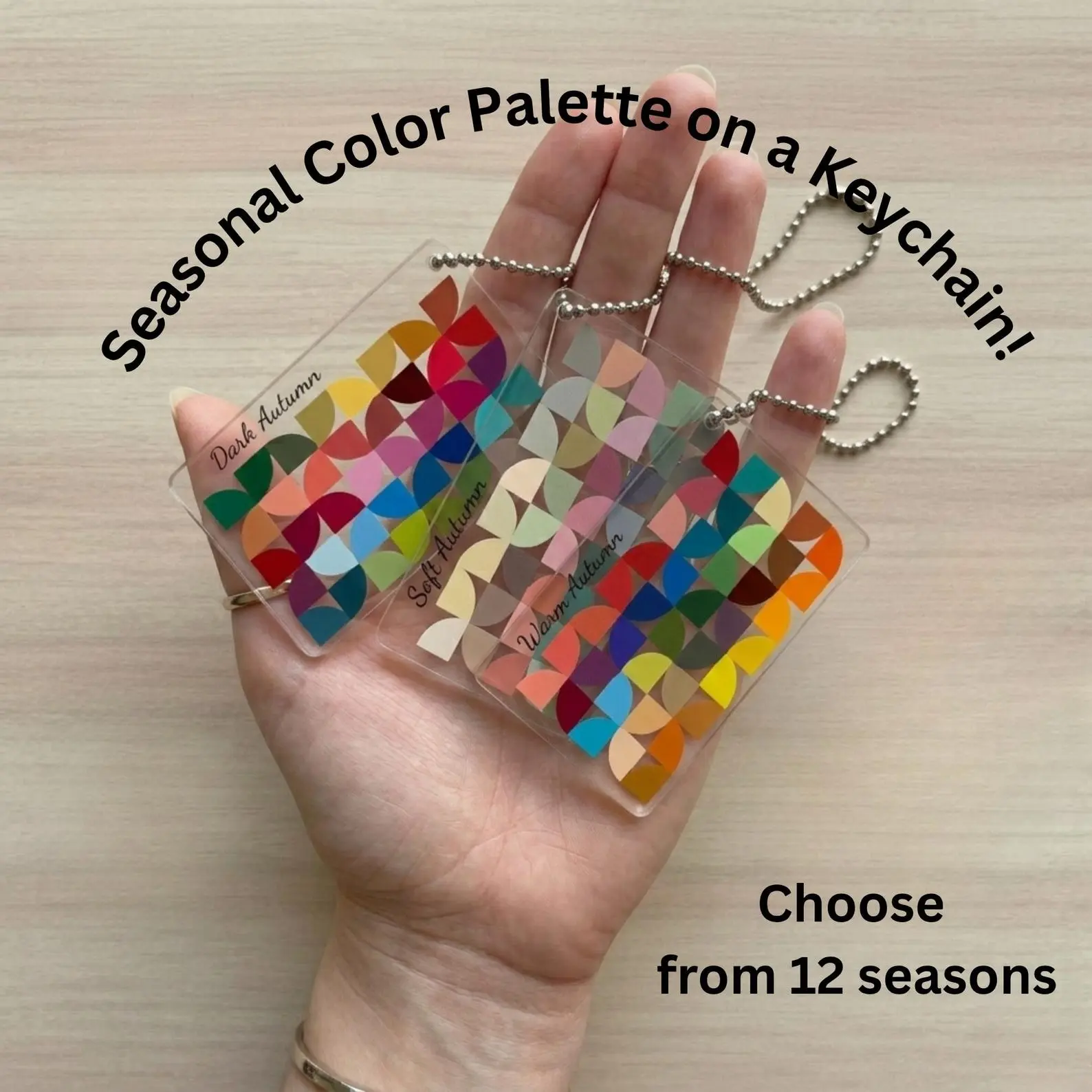 Color Seasons Acrylic Keychain, Spring Summer Autumn And Winter Keychain, Color Analysis For Your Seasonal Keychain, Season Color Accessory Keychain