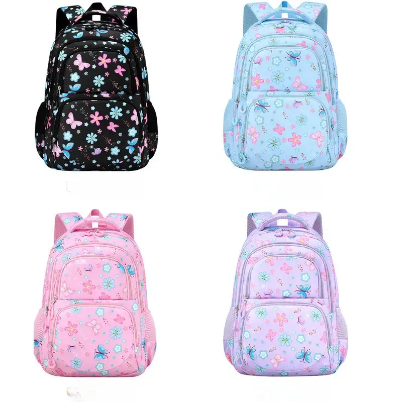 Girls' 2026 New 3-Piece Large Multi-Compartment School Backpack Set, Ergonomic Shoulder Protection, Pressure Relief, Lightweight for Grades 3-6, School/Travel Use