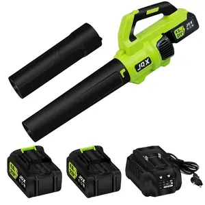 JQX Cordless Electric Leaf Blower / Snow Blower, 21V 4000mAh Battery, Quick Charger, Turbo Dual-Speed Motor, 2 Gear Speed, Ergonomic Design, Efficient for Cleaning Leaves, Snow and Dust fathersdaygift