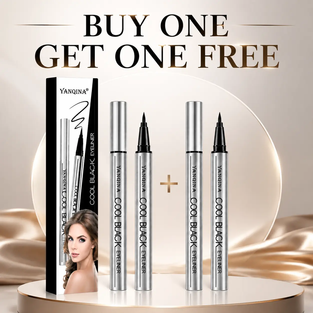 Vegan Creamy Gel Eyeliner Pencil - Jet Black Matte Waterproof Eye Makeup Pen, Smudge-Proof, Long-Lasting, Easy-Glide, for Daily Wear & Cat Eye Looks (Suitable for Waterline), Water Proof