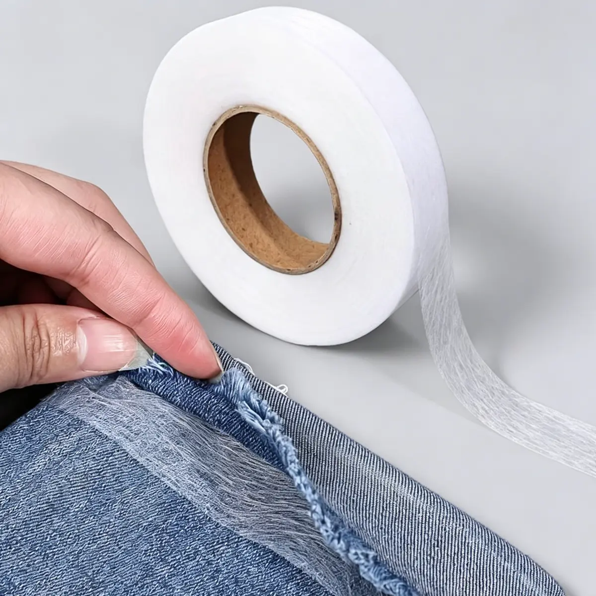 Durable Double-Sided Iron-On Hem Tape - No Residue Soft Adhesive Functional Hem Tape for Clothing Edges, Pants, Curtains
