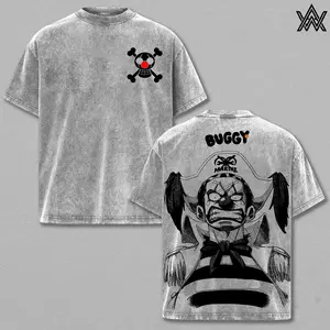 Buggy the Clown Tee Washed – One Piece Washed Anime Manga T-Shirt, Vintage Washed Cross Guild Pirate Graphic Tee, Unisex Oversized Streetwear Shirt, Chop Chop Power Anime Aesthetic Tee, Gift for One Piece Fans