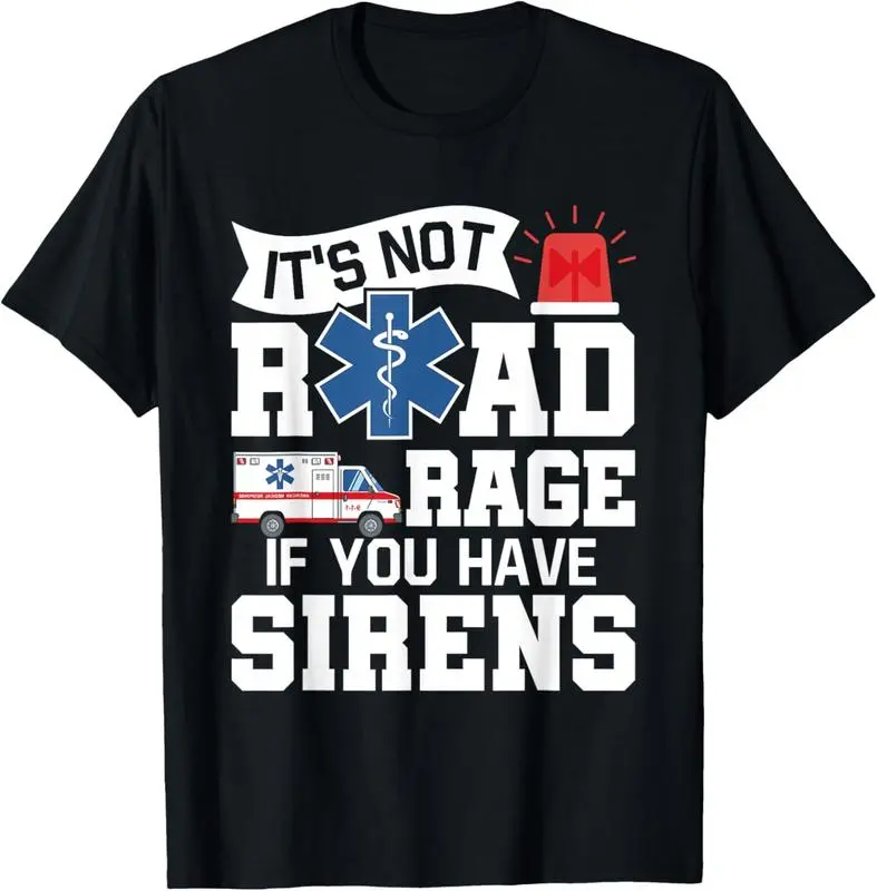 Menswear Classic Unisex 100% Cotton EMT EMS Paramedic T-Shirt - Round Neck, Shortsleeve, Smooth, Casual, Fashion Fit, Vintage Planet-Themed Graphic, Summer Top, Birthday Gift, Matching Bottoms Compatible Crewneck Outfit