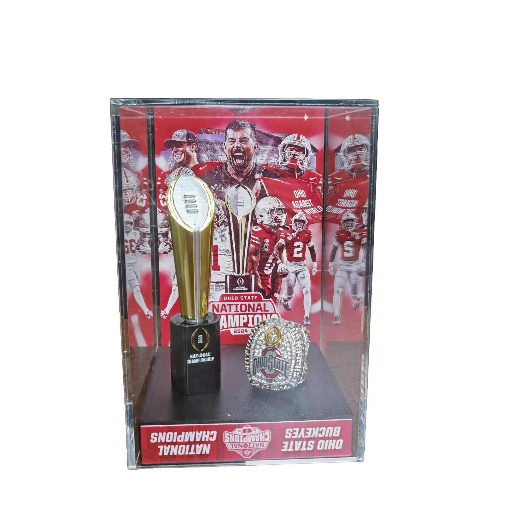 Latest American Football Championship Trophy Set, Small Torch Trophy Display Box, Perfect Sports Trophy Replica Gift with Exquisite Craftsmanship for Sport Lovers and Collectors, Trophy Award