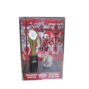 Latest American Football Championship Trophy Set, Small Torch Trophy Display Box, Perfect Sports Trophy Replica Gift for Sport Lovers