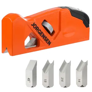 #fathersdaygift JORGENSEN Chamfer Plane, Edge Corner Plane with 4 Cutter Heads, Storage Space - Hand Plane for Woodworking, Carpenter Woodworking Tools for Edge Trimming of Wood, Edge Corner Flattening