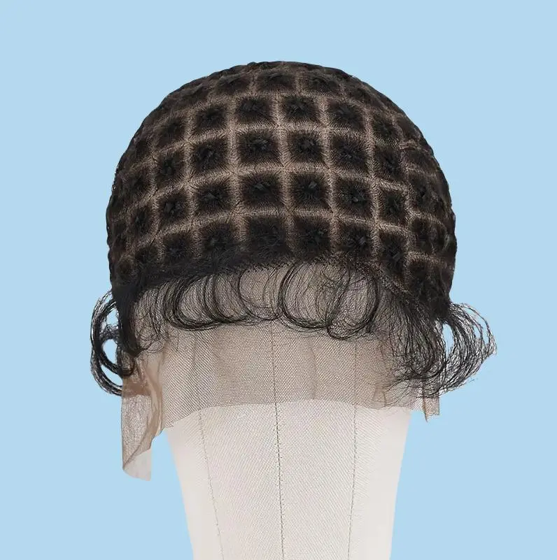Women's Full Lace Wig Cap for Crochet Braids  Double Lace, Embroidery Design, Pre-made Square Pattern, Easy to Handle, with Baby Hair for DIY Crochet Wigs Textured