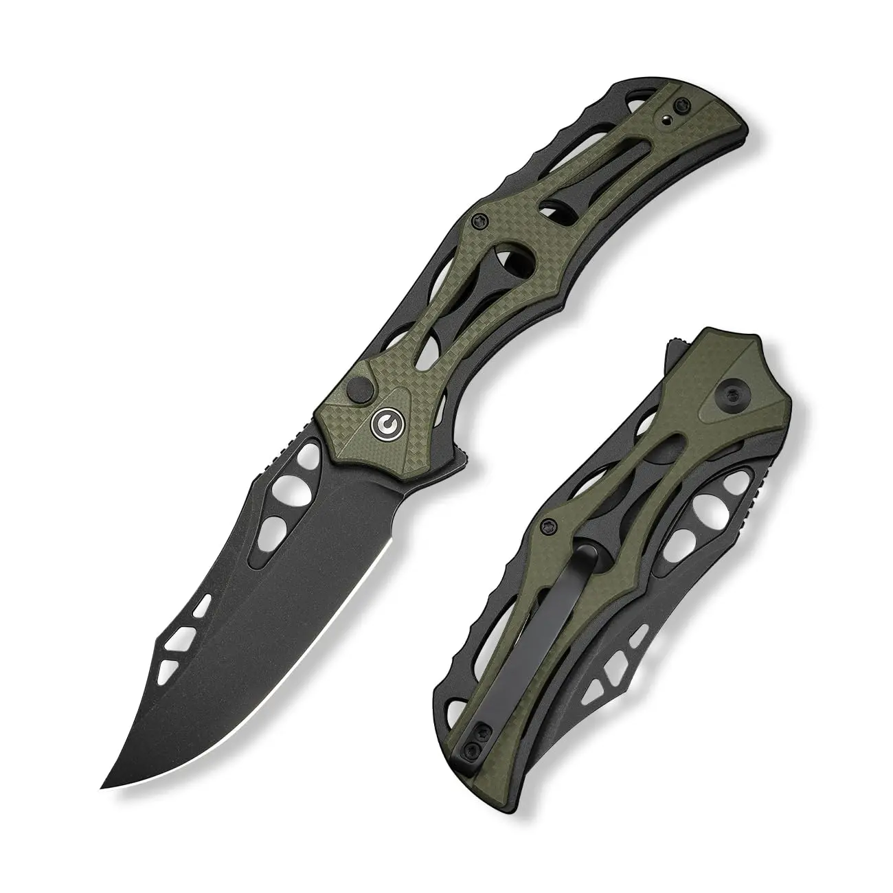 CIVIVI Pocket Knife for Men, Biophase Flipper Tactical Folding Knife, 3.48" Blade  4.67" Handle, Lightweight Skeletonized EDC Knife for Camping Hunting