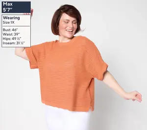 Joan Rivers Open Knit Dolman Short-Sleeve Sweater