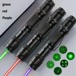 Adjustable focal length purple/green/red laser pointer, quick charger+spare battery, laser flashlight, rotatable to replace multiple patterns, suitable for indoor or outdoor use Line Laser Level with Tripod