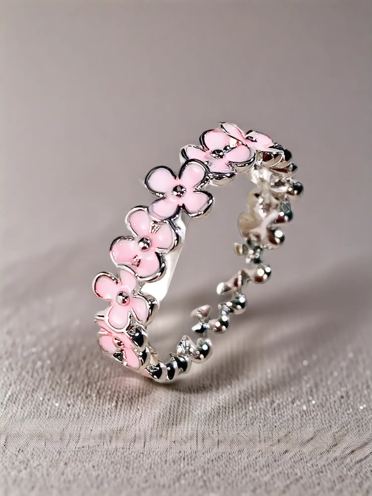 Fashion Flower Design Cuff Ring, Unique Rings for Women, Elegant Women's Accessories for Wedding & Engagement, Casual Matching Jewelry for Party, Dail