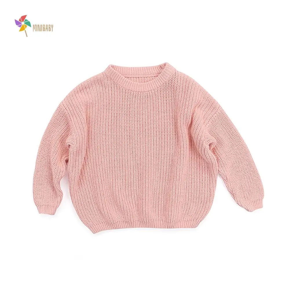 Baby & Toddler Unisex Solid Knit Wool Pullover Sweater, Warm Casual Long-Sleeve Baby Clothing, Solid Pattern, 12-18 Months, 2-3 Years