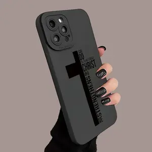 Angel Eyes Soft Phone Case with The Cross of Jesus Pattern UV Printing Matte Phone Cover 360 Degree Full Protection for Iphone 11 12 13 14 15Pro Max 16 XR X/ XS 7 8 Plus SE Mini for Smartphone