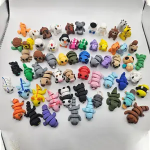 Sturdy and durable pocket pets - cute 3D printed movable mini animal dolls, 20/40/60PCS Set, flexible and collectible, desktop or bookshelf decoration, stress-relieving ornaments, suitable for road trips or party gift bags, movable action toys.