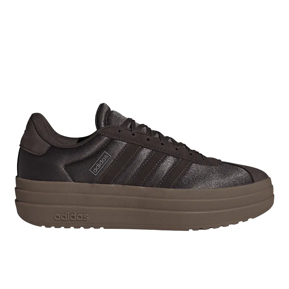 adidas Womens Vl Court Bold Lace Up Sneakers Shoes Casual - Brown