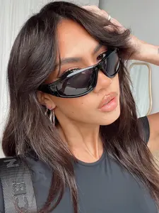 Women's Y2k Style Glasses, Futuristic Stylish Glasses, Trendy Casual Glasses for Everyday Use, Fashion Accessories for Outdoor Activities, Trendy Shades