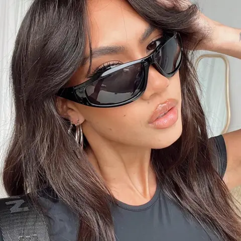Women's Y2k Style Glasses, Futuristic Stylish Glasses, Trendy Casual Glasses for Everyday Use, Fashion Accessories for Outdoor Activities, Trendy Shades, Fashion Accessory Eyewear