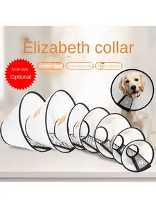 Depets Adjustable Recovery Pet Cone E-Collar for Cats Puppy Rabbit, Plastic Elizabeth Protective Collar Wound Healing Practical Neck Cover.