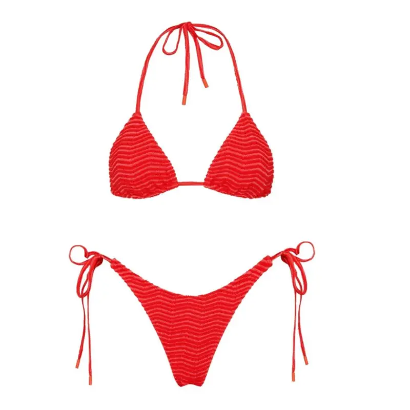 [Made-to-Order] VINCA - MATO RED TRIANGLE BIKINI SET, Classic Styles, Never Go Out of Fashion, Casual Cool, For Every Occasion