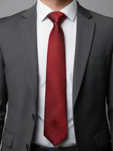 Men's 7cm Solid Color Striped Tie, Business Formal Wedding Accessory, Enhance Casual Professional Image, Suitable for Special Occasions, Solid Textured Tie