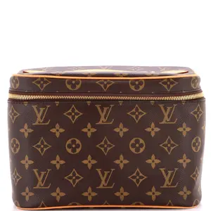 Pre-owned Louis Vuitton Canvas Coated Toiletry Bags Nice Vanity Case Monogram Canvas BB by Rebag