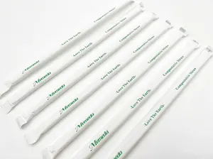 MEMEDA 6mm Eco-Friendly /Compostable Straw 100 pieces/ bag*4 -Single Wrapped